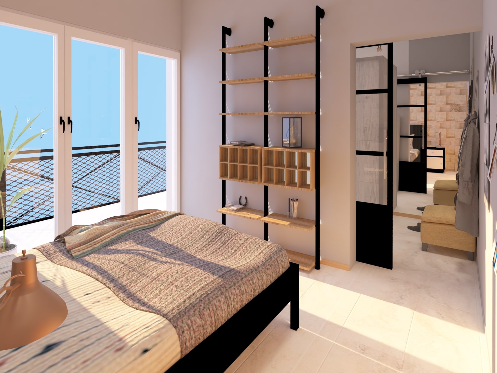 Render de un dormitorio. Proyecto Paramaribo